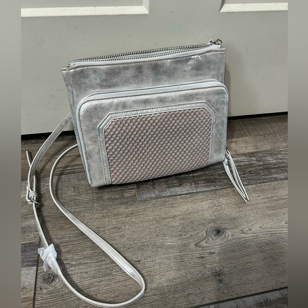 Steven by Steve Madden Crossbody Metallic sliver  purse
